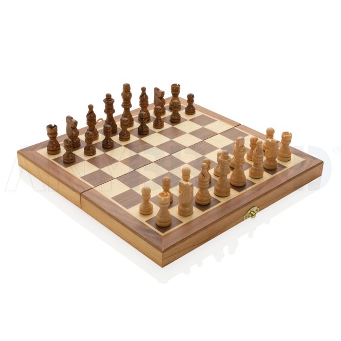 Faltbares Schachspiel aus Holz bedrucken