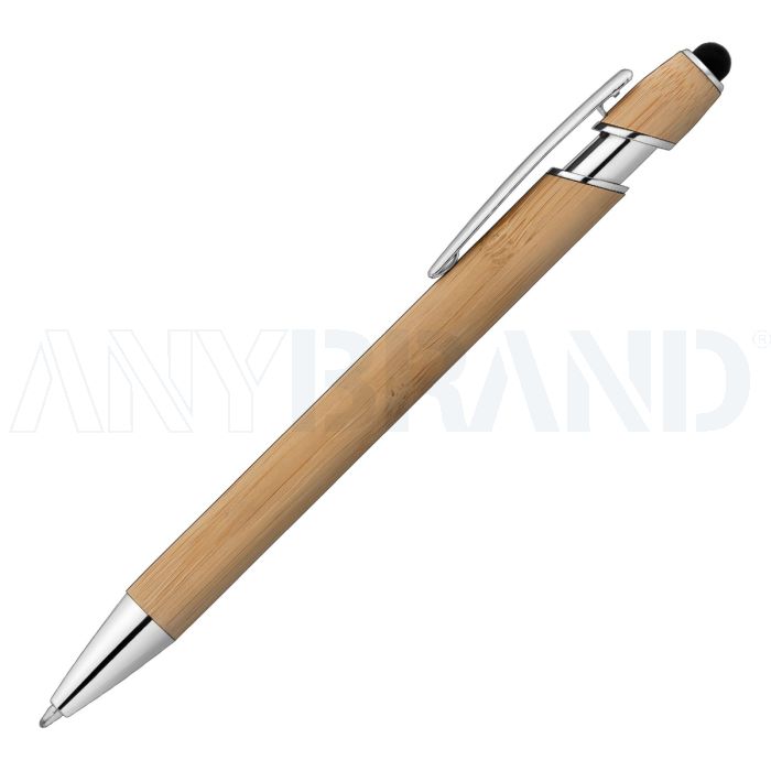 Alpha Bambus-Kugelschreiber mit Stylus bedrucken