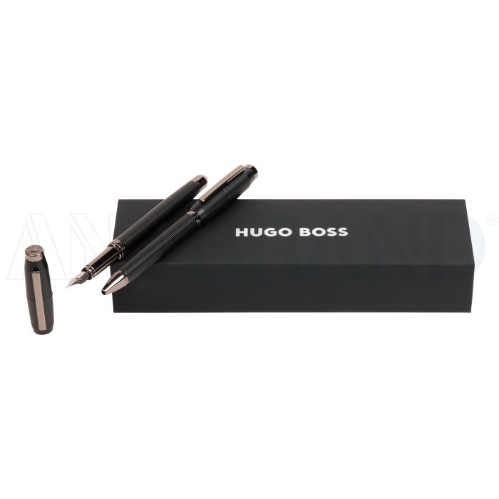 HUGO BOSS Set Cone Black (kugelschreiber & füllfederhalter) bedrucken