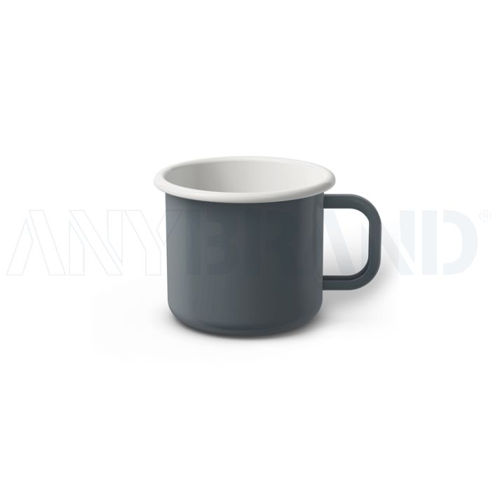 Emaille Tasse 6 cm, weißer Rand, Innenfarbe weiß, (Kaffeetasse) bedrucken