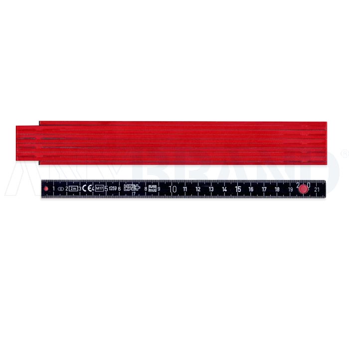 LongLife Plus Composite Zollstock rot / schwarz aus Kunststoff (2m) bedrucken
