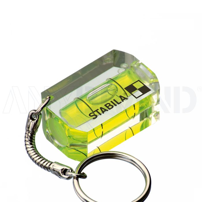 Stabila Schlüsselanhänger Type 102D transparent / grün (35 mm)  bedrucken