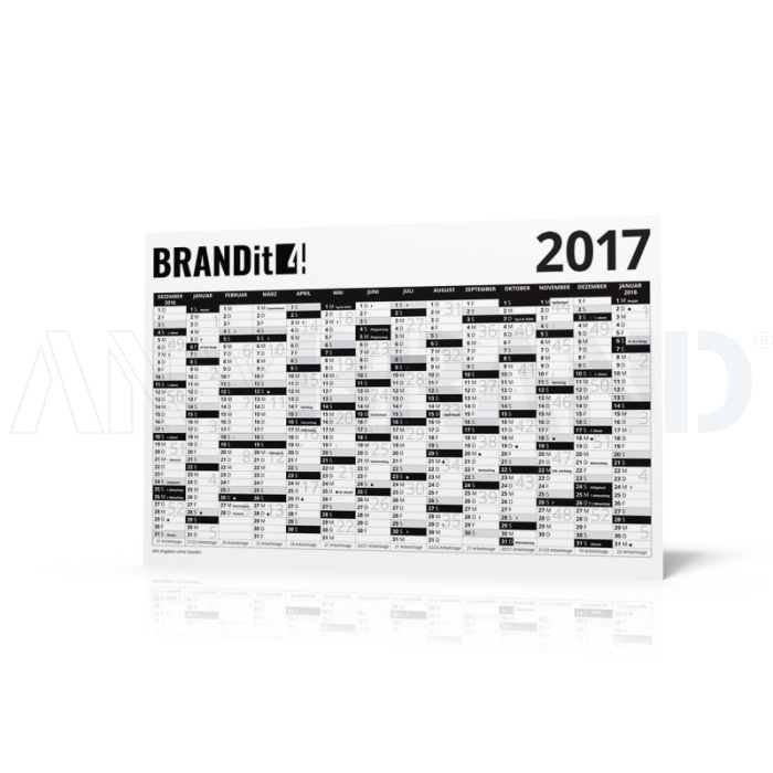 Wandkalender 2017 schwarz bedrucken