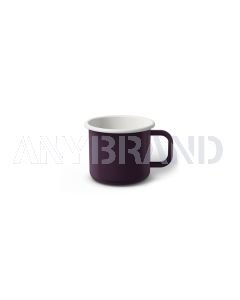 Emaille Tasse 5 cm dunkelviolett, weißer Rand, Innenfarbe weiß, (Espressotasse)