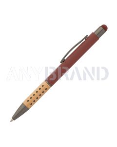 Bokaj Bamboo Griff Metallkugelschreiber mit Stylus red