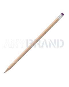 Bleistift rund natur mit Radierer, FSC purple