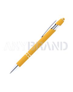 Alpha Rainbow Soft Touch Kugelschreiber mit farbigem Stylus gelb