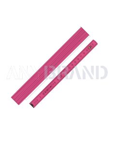 Zollstock AB420 aus Holz 2m weiß mit Anfangsgliedern in pink