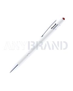 Alpha Soft Touch Kugelschreiber weiß mit farbigem Stylus rot