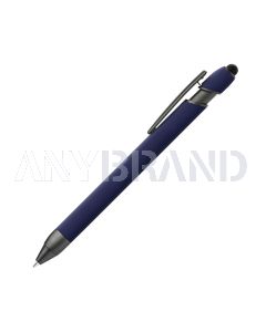 Alpha Soft Touch Dreikant-Kugelschreiber mit Stylus gunmetal dunkelblau