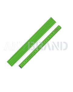 Zollstock AB420 aus Holz 2m weiß mit Anfangsgliedern in grün