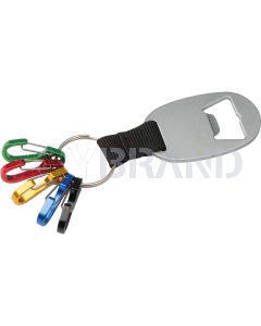 Schlüsselanhänger mit Flaschenöffner und 5 Minikarabinern
