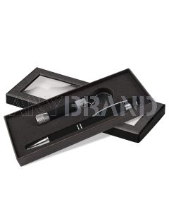 Diamond Kugelschreiber mit Davis LED-Taschenlampe Geschenkset black