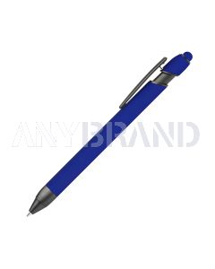 Alpha Rainbow Soft Touch Dreikant-Kugelschreiber mit Stylus gunmetal dunkelblau