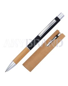 Aluminium Kugelschreiber mit Bambusgriffzone