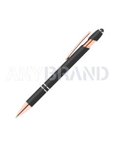Alpha Soft Touch Kugelschreiber Rosegold mit farbigem Stylus