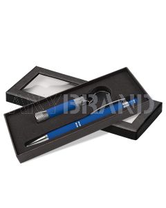 Diamond Kugelschreiber mit Davis LED-Taschenlampe Geschenkset blue