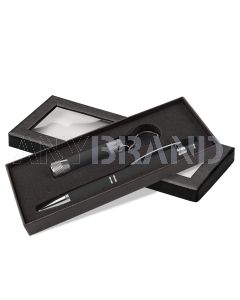 Diamond Kugelschreiber mit Davis LED-Taschenlampe Geschenkset grey
