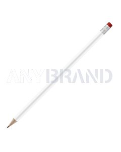Bleistift rund weiß mit Radierer, FSC red