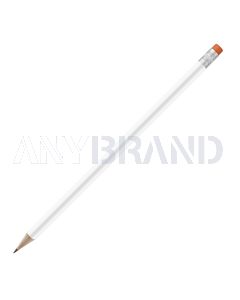 Bleistift rund weiß mit Radierer, FSC neon_orange