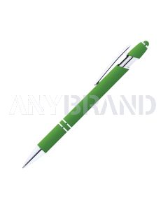 Alpha Rainbow Soft Touch Kugelschreiber mit farbigem Stylus grün