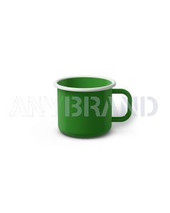 Emaille Tasse 6 cm weißer Rand, Innen- und Außenfarbe gleich, (Kaffeetasse)