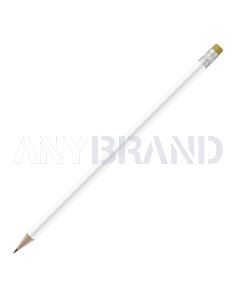 Bleistift rund weiß mit Radierer, FSC beige_