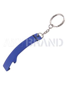 Metallflaschenöffner mit Schlüsselanhänger blue