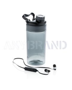 Auslaufsichere Flasche mit kabellosem Kopfhörer