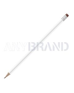 Bleistift rund weiß mit Radierer, FSC brown