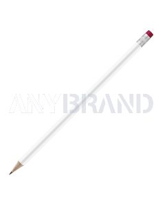 Bleistift rund weiß mit Radierer, FSC pink