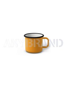 Emaille Tasse 5 cm, schwarzer Rand, Innenfarbe weiß, (Espressotasse)
