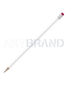 Bleistift rund weiß mit Radierer, FSC neon_pink