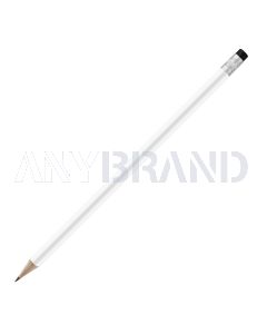 Bleistift rund weiß mit Radierer, FSC