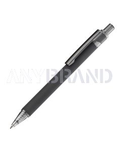Gummierter Kugelschreiber mit schwarzem Clip
