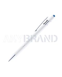 Alpha Soft Touch Kugelschreiber weiß mit farbigem Stylus hellblau