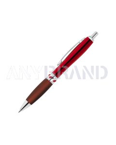 Curvo Metallkugelschreiber Jewel chrome mit Softgripgriffzone rot