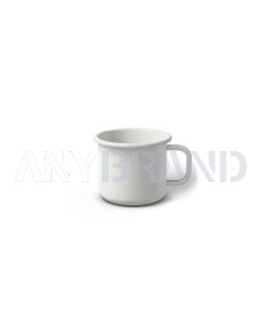 Emaille Tasse 5 cm weiß, weißer Rand, Innenfarbe weiß, (Espressotasse)