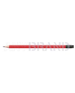 Staedtler Bleistift rot metallic, rund mit schwarzer Zwinge und schwarzem Radiertip
