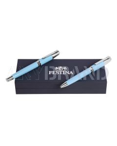 FESTINA Set Classicals Chrome Light Blue (kugelschreiber & füllfederhalter)