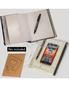 Notizbuch mit PVC Umschlag, inkl. Kugelschreiber