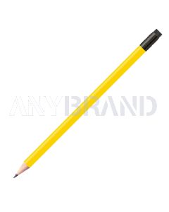 Staedtler Bleistift gelb, rund mit schwarzer Zwinge und schwarzem Radiertip