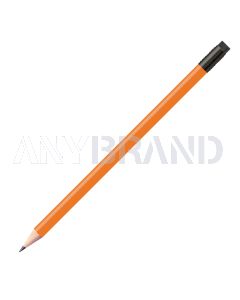 Staedtler Bleistift orange, rund mit schwarzer Zwinge und schwarzem Radiertip