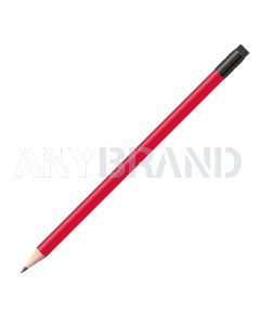 Staedtler Bleistift rot, rund mit schwarzer Zwinge und schwarzem Radiertip
