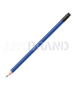 Staedtler Bleistift blau, rund mit schwarzer Zwinge und schwarzem Radiertip