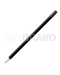 Staedtler Bleistift schwarz, rund mit schwarzer Zwinge und schwarzem Radiertip