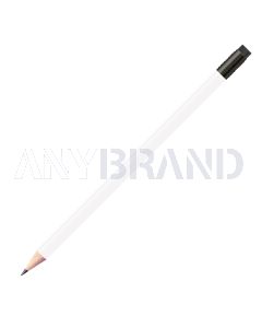 Staedtler Bleistift weiß, rund mit Zwinge und Radiertip