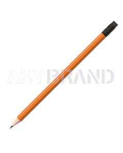 Staedtler Bleistift orange, eckig mit schwarzer Zwinge und schwarzem Radiertip