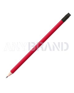 Staedtler Bleistift rot, eckig mit schwarzer Zwinge und schwarzem Radiertip