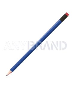 Staedtler Bleistift blau eckig mit schwarzer Zwinge und rotem Radiertip